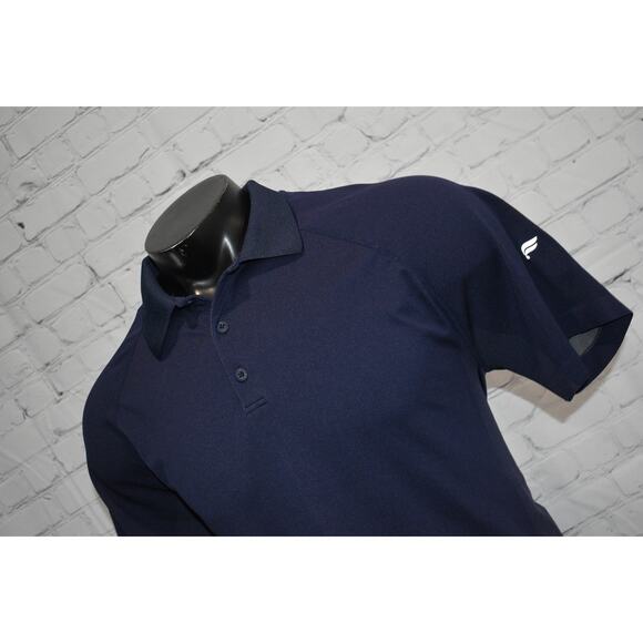 Fabletics Golf Polo Shirt Men Size Large Performance Nylon Polyester Blend Blue - Picture 1 of 6